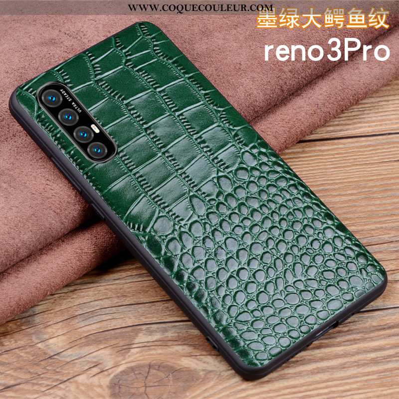 Coque Oppo Reno 3 Pro Cuir Véritable Tout Compris Business, Housse Oppo Reno 3 Pro Légère Protection