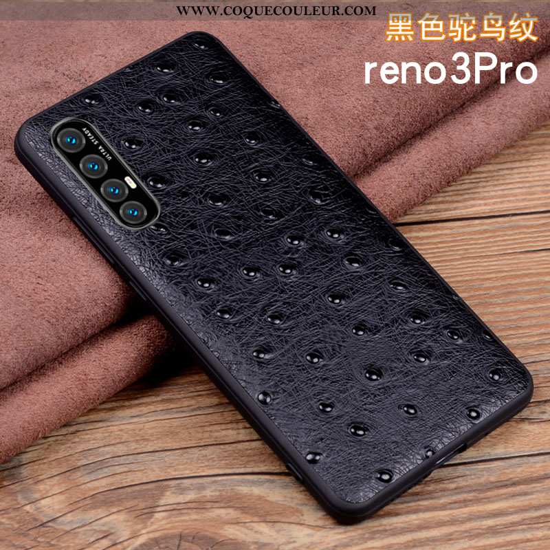 Coque Oppo Reno 3 Pro Cuir Véritable Tout Compris Business, Housse Oppo Reno 3 Pro Légère Protection