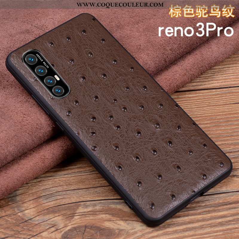 Coque Oppo Reno 3 Pro Cuir Véritable Tout Compris Business, Housse Oppo Reno 3 Pro Légère Protection