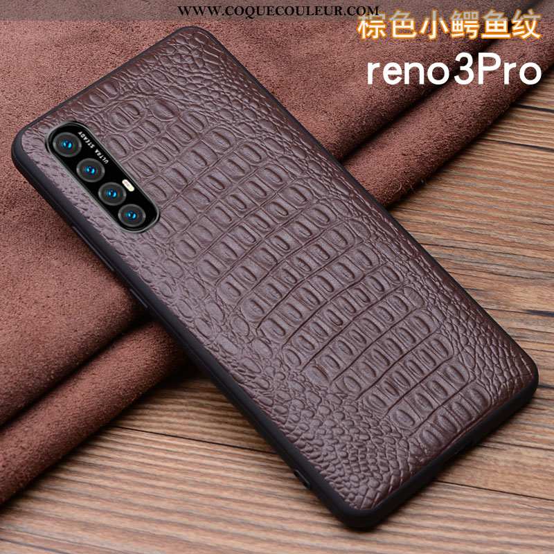 Coque Oppo Reno 3 Pro Cuir Véritable Tout Compris Business, Housse Oppo Reno 3 Pro Légère Protection