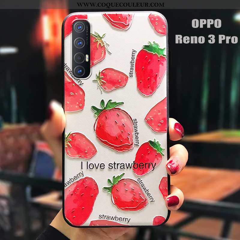 Étui Oppo Reno 3 Pro Silicone Fluide Doux Étui, Coque Oppo Reno 3 Pro Délavé En Daim Rouge