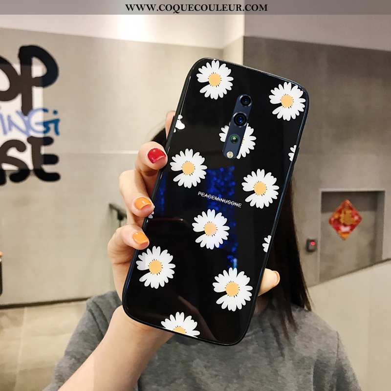 Coque Oppo Reno Z Verre Nouveau Protection, Housse Oppo Reno Z Créatif Rose