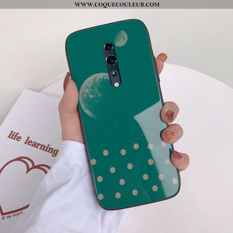 Coque Oppo Reno Z Verre Nouveau Protection, Housse Oppo Reno Z Créatif Rose