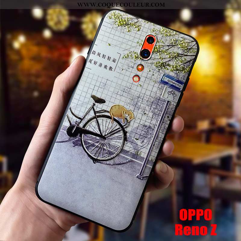 Coque Oppo Reno Z Silicone Légère Fluide Doux, Housse Oppo Reno Z Délavé En Daim Téléphone Portable 