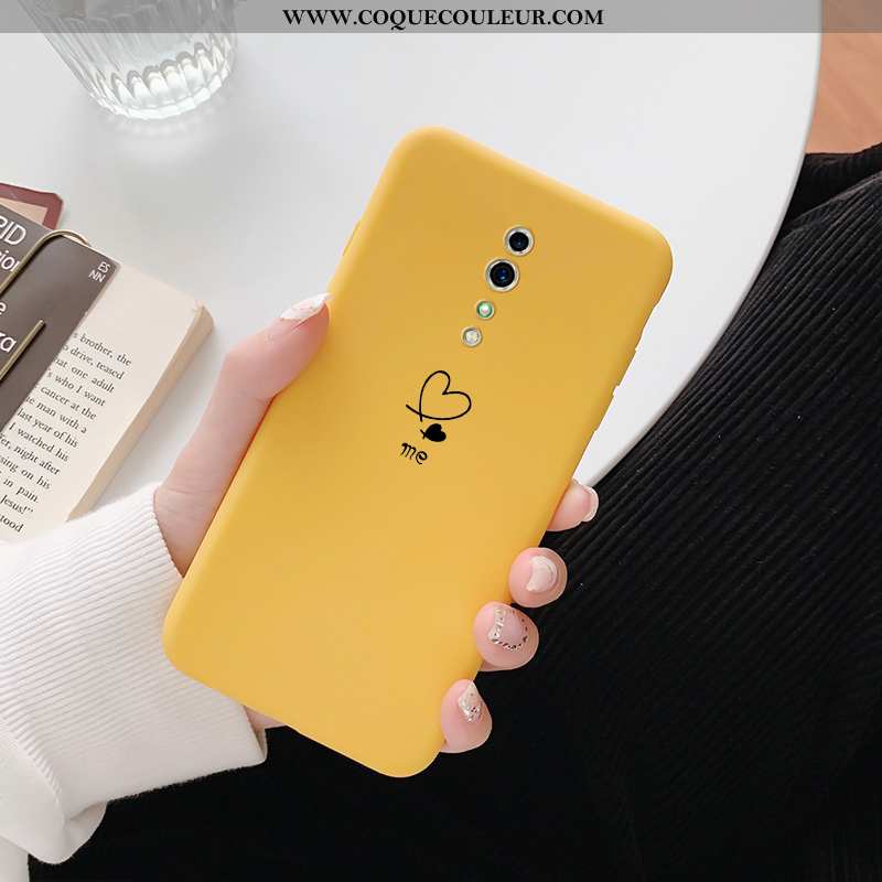 Housse Oppo Reno Z Créatif Fluide Doux Jaune, Étui Oppo Reno Z Tendance Téléphone Portable Jaune