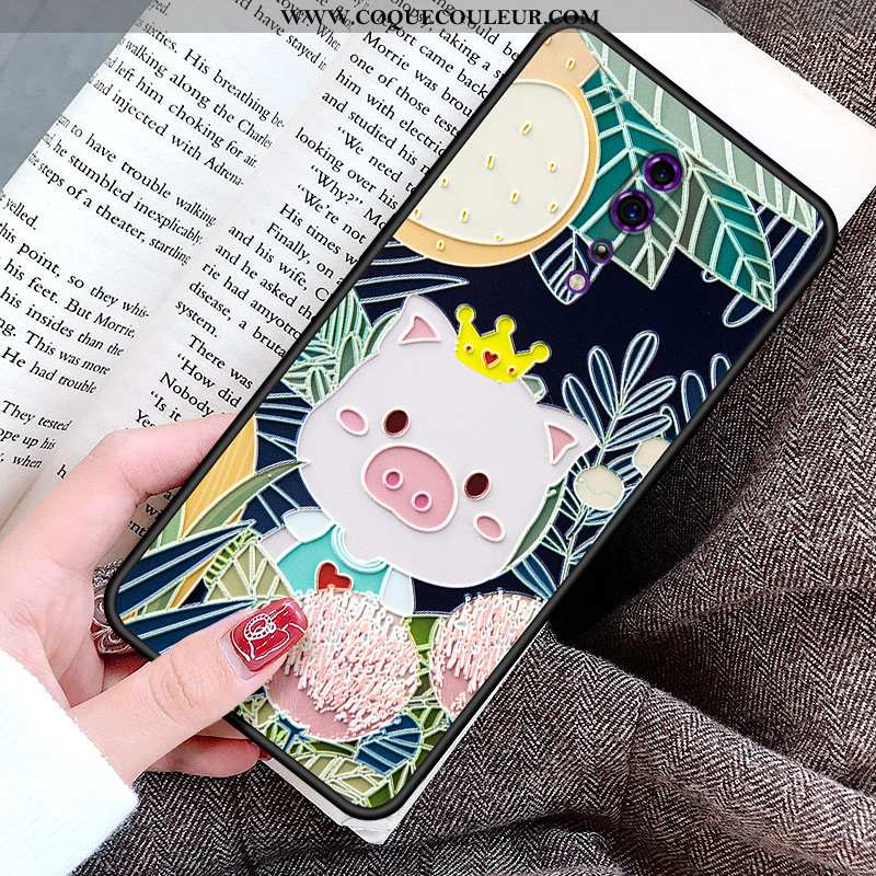 Coque Oppo Reno Z Personnalité Étoile Peinture, Housse Oppo Reno Z Gaufrage Petit Noir