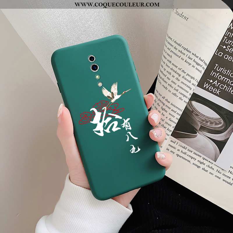 Coque Oppo Reno Z Tendance Étui Amoureux, Housse Oppo Reno Z Silicone Style Chinois Verte