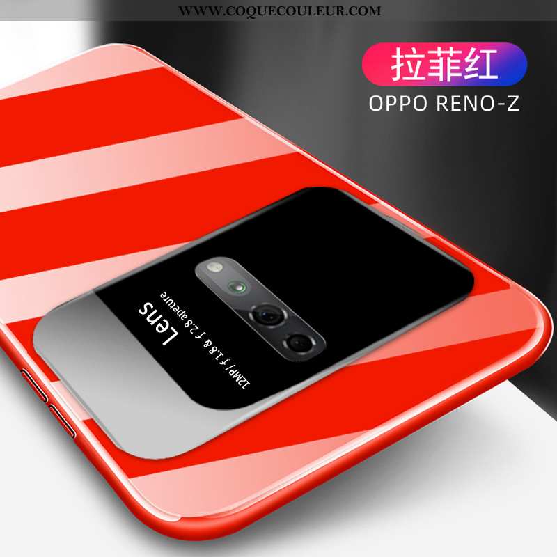 Étui Oppo Reno Z Tendance Créatif Étui, Coque Oppo Reno Z Légère Protection Rouge