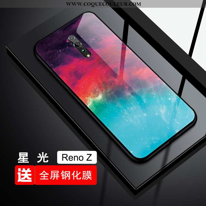 Housse Oppo Reno Z Verre Étui Protection, Oppo Reno Z Tendance Bleu