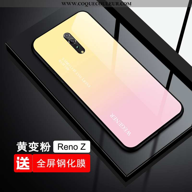 Housse Oppo Reno Z Verre Étui Protection, Oppo Reno Z Tendance Bleu