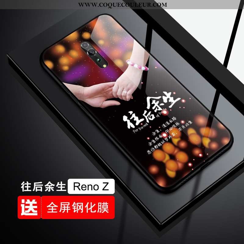 Housse Oppo Reno Z Verre Étui Protection, Oppo Reno Z Tendance Bleu