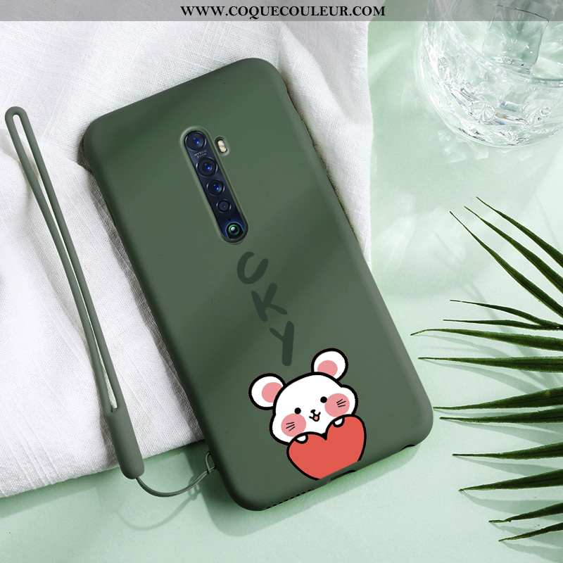 Étui Oppo Reno2 Mode Tendance Nouveau, Coque Oppo Reno2 Protection Simple Verte