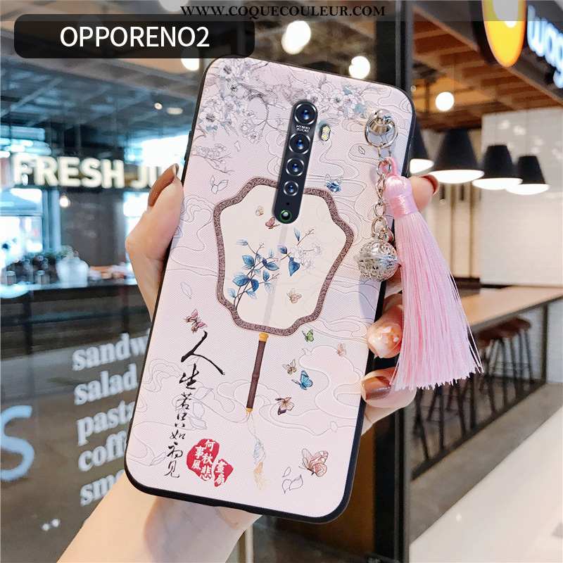 Housse Oppo Reno2 Vintage Rouge Créatif, Étui Oppo Reno2 Ultra Rose