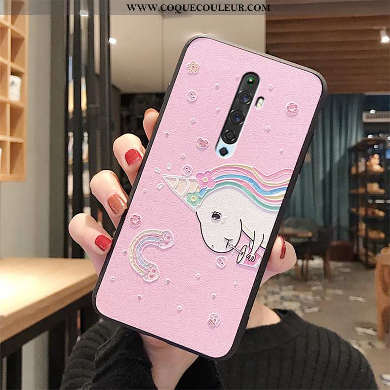 Coque Oppo Reno2 Fluide Doux Tout Compris Nouveau, Housse Oppo Reno2 Gaufrage Téléphone Portable Gri