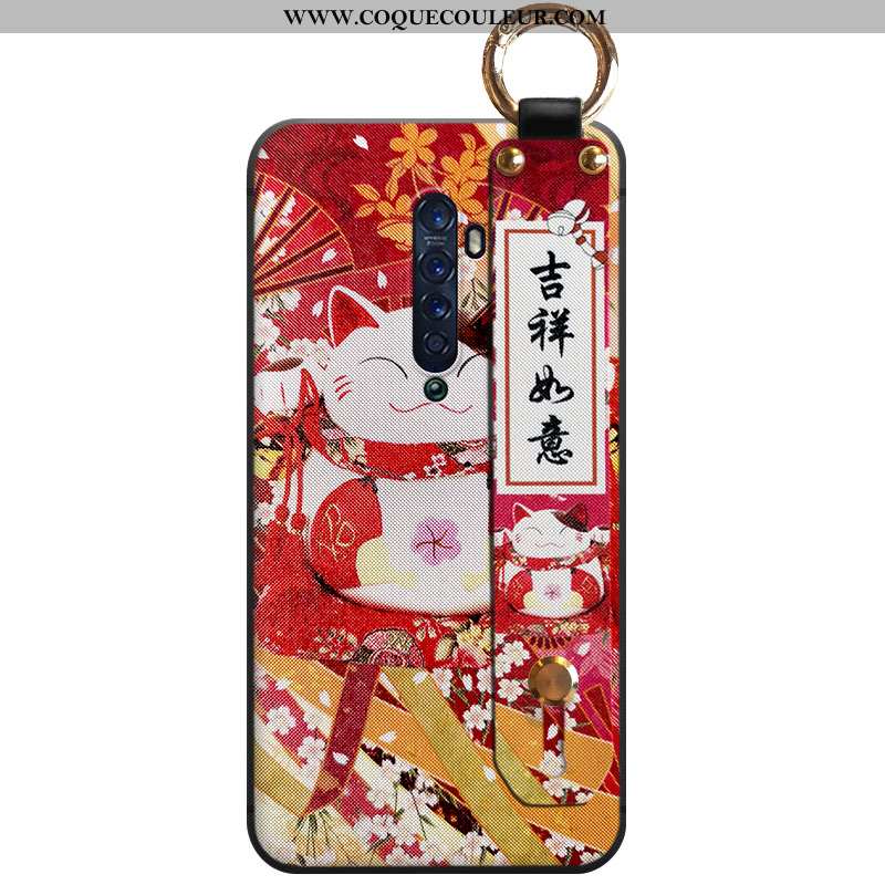 Housse Oppo Reno2 Personnalité Coque Support, Étui Oppo Reno2 Créatif Rouge