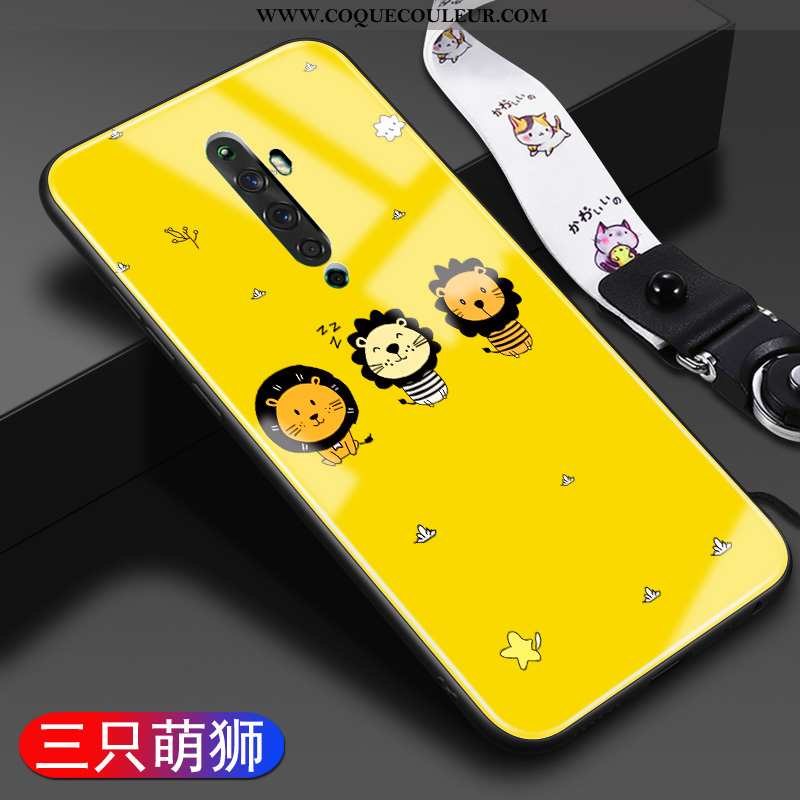 Housse Oppo Reno2 Z Dessin Animé Tendance Téléphone Portable, Étui Oppo Reno2 Z Charmant Verre Jaune