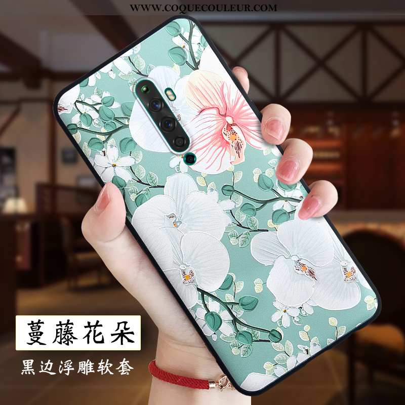 Housse Oppo Reno2 Z Délavé En Daim Gaufrage Étui, Étui Oppo Reno2 Z Personnalité Légère Rouge