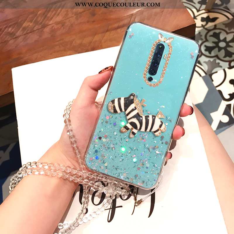 Coque Oppo Reno2 Z Fluide Doux Incassable Étui, Housse Oppo Reno2 Z Protection Créatif Verte