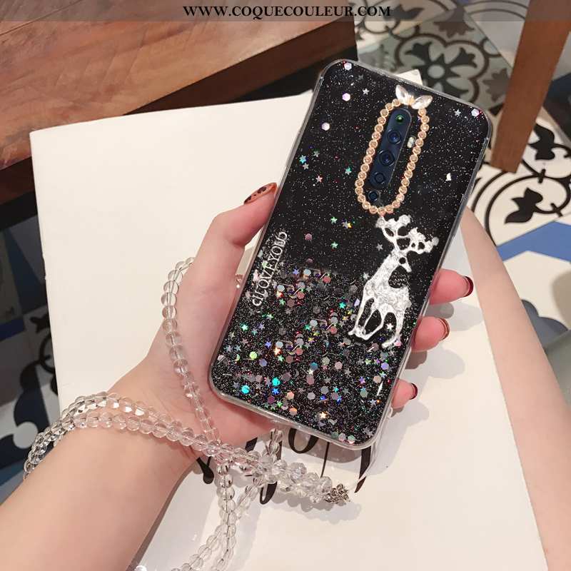 Coque Oppo Reno2 Z Fluide Doux Incassable Étui, Housse Oppo Reno2 Z Protection Créatif Verte