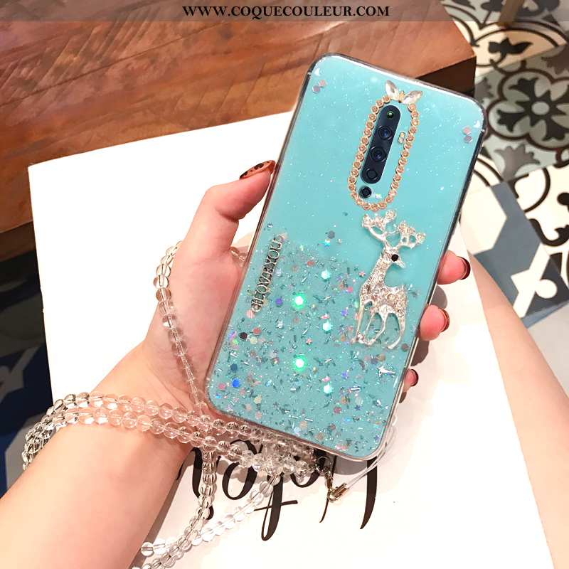 Coque Oppo Reno2 Z Fluide Doux Incassable Étui, Housse Oppo Reno2 Z Protection Créatif Verte