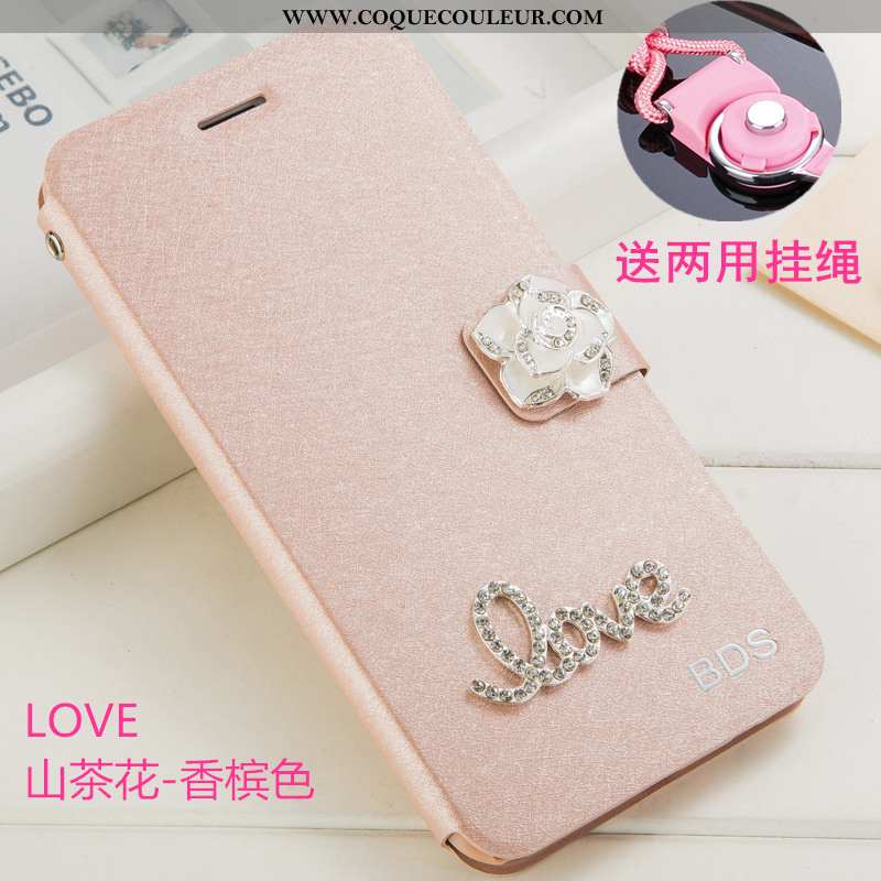 Housse Oppo Reno2 Z Protection Incassable Cuir, Étui Oppo Reno2 Z Strass Support Champagne