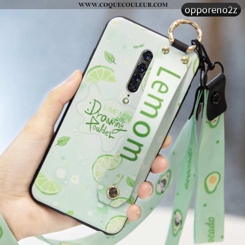 Coque Oppo Reno2 Z Tendance Protection Incassable, Housse Oppo Reno2 Z Fluide Doux Cœur Verte