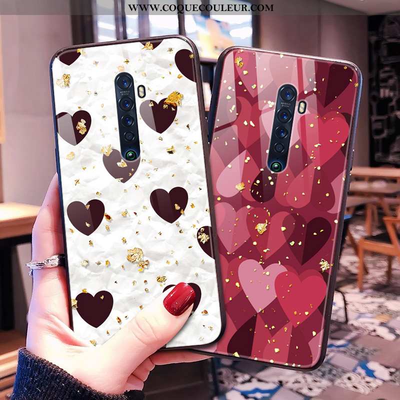 Coque Oppo Reno2 Z Verre Incassable Léopard, Housse Oppo Reno2 Z Tendance Téléphone Portable Blanche