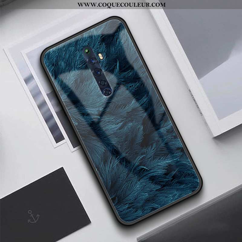 Étui Oppo Reno2 Z Verre Ciel Étoilé Noir, Coque Oppo Reno2 Z Tendance Incassable Noir