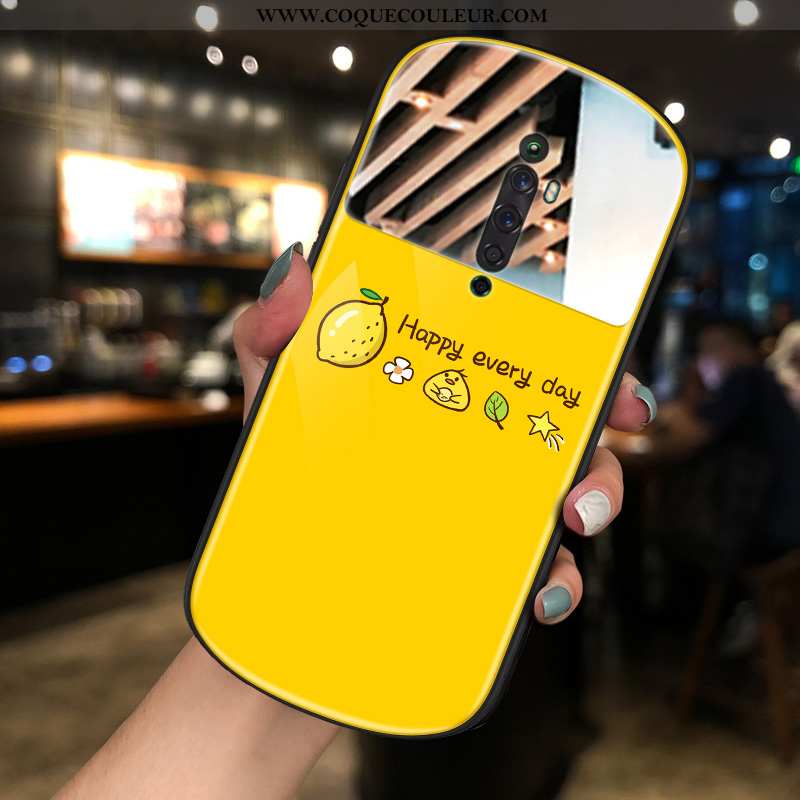 Étui Oppo Reno2 Z Tendance Net Rouge Rond, Coque Oppo Reno2 Z Maquillage Nouveau Jaune