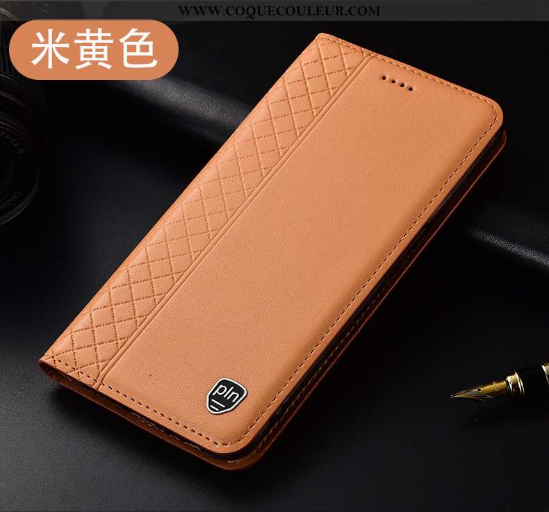 Housse Oppo Reno2 Z Cuir Véritable Incassable Coque, Étui Oppo Reno2 Z Protection Tout Compris Khaki