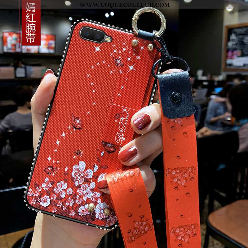 Étui Oppo Rx17 Neo Incruster Strass Tout Compris Rouge, Coque Oppo Rx17 Neo Protection Téléphone Por