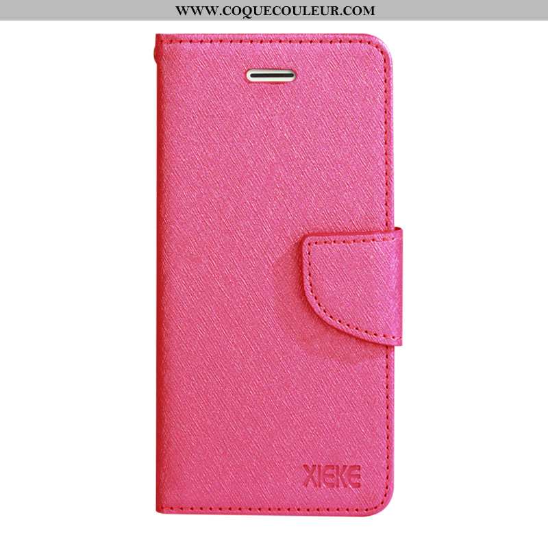 Coque Oppo Rx17 Neo Protection Cuir Rouge, Housse Oppo Rx17 Neo Tendance Fluide Doux Rose