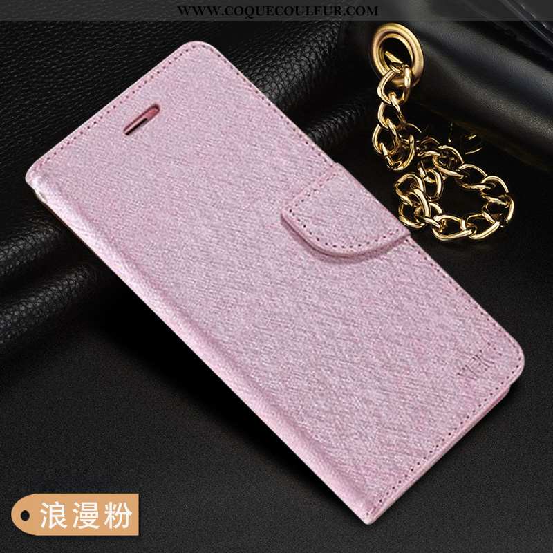 Coque Oppo Rx17 Neo Protection Cuir Rouge, Housse Oppo Rx17 Neo Tendance Fluide Doux Rose