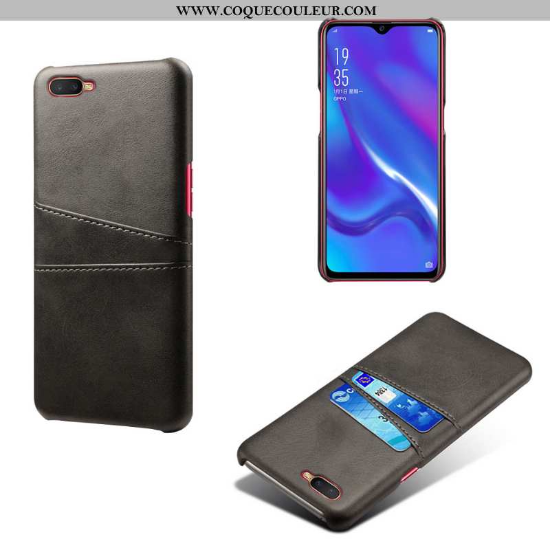 Coque Oppo Rx17 Neo Protection Gris Qualité, Housse Oppo Rx17 Neo Cuir Étui