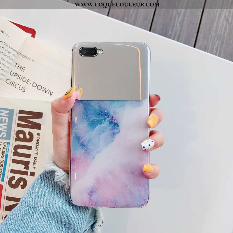 Étui Oppo Rx17 Neo Fluide Doux Miroir Incassable, Coque Oppo Rx17 Neo Silicone Protection Violet