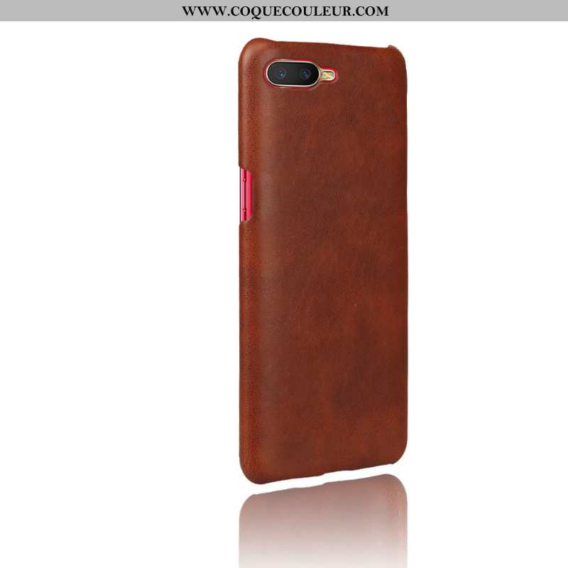 Coque Oppo Rx17 Neo Cuir Étui Marron, Housse Oppo Rx17 Neo Protection Marron