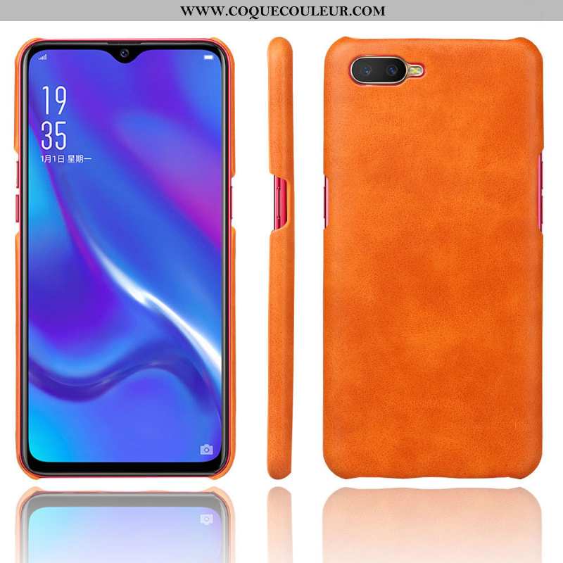 Coque Oppo Rx17 Neo Cuir Étui Marron, Housse Oppo Rx17 Neo Protection Marron