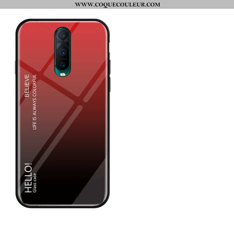 Housse Oppo Rx17 Pro Protection Étui Membrane, Oppo Rx17 Pro Verre Rouge