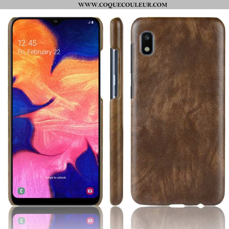 Étui Samsung Galaxy A10 Protection Difficile Modèle Fleurie, Coque Samsung Galaxy A10 Cuir Rouge