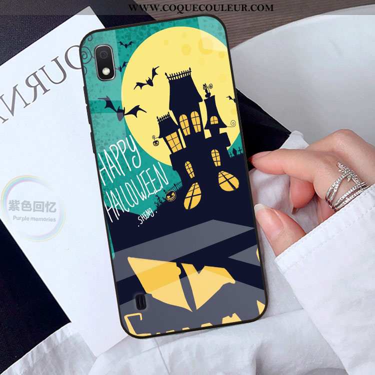 Coque Samsung Galaxy A10 Verre Étoile Charmant, Housse Samsung Galaxy A10 Dessin Animé Jaune