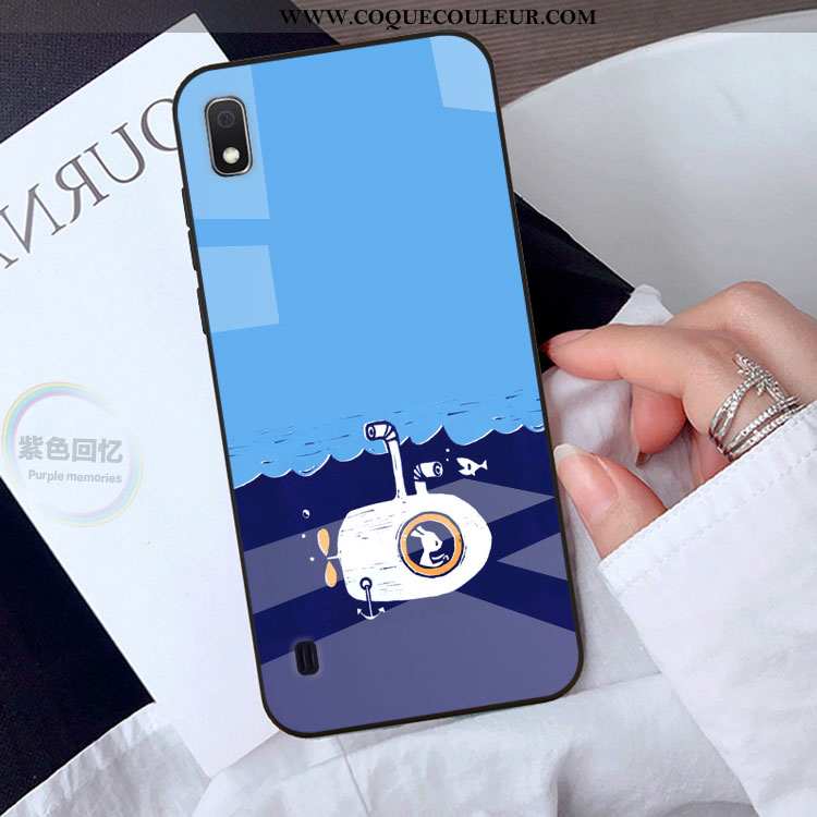 Coque Samsung Galaxy A10 Verre Étoile Charmant, Housse Samsung Galaxy A10 Dessin Animé Jaune