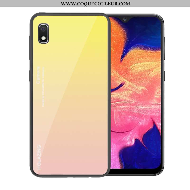 Étui Samsung Galaxy A10 Verre Coque, Coque Samsung Galaxy A10 Tendance Dégradé Bleu Foncé