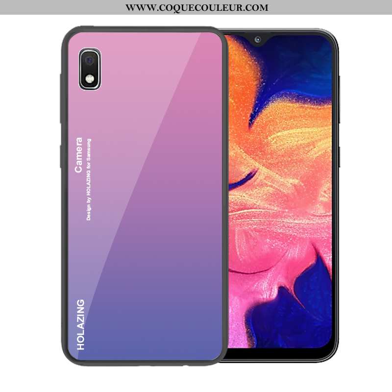 Étui Samsung Galaxy A10 Verre Coque, Coque Samsung Galaxy A10 Tendance Dégradé Bleu Foncé