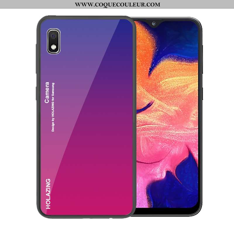 Étui Samsung Galaxy A10 Verre Coque, Coque Samsung Galaxy A10 Tendance Dégradé Bleu Foncé