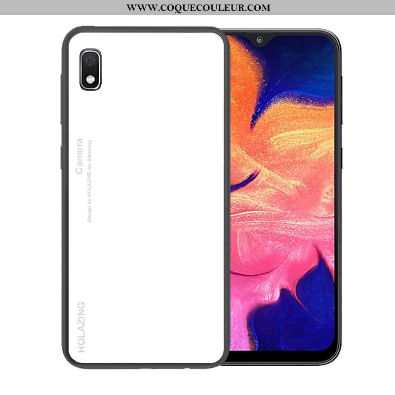 Étui Samsung Galaxy A10 Verre Coque, Coque Samsung Galaxy A10 Tendance Dégradé Bleu Foncé