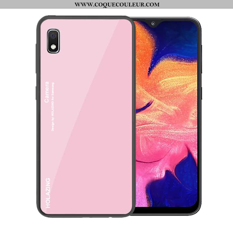 Étui Samsung Galaxy A10 Verre Coque, Coque Samsung Galaxy A10 Tendance Dégradé Bleu Foncé