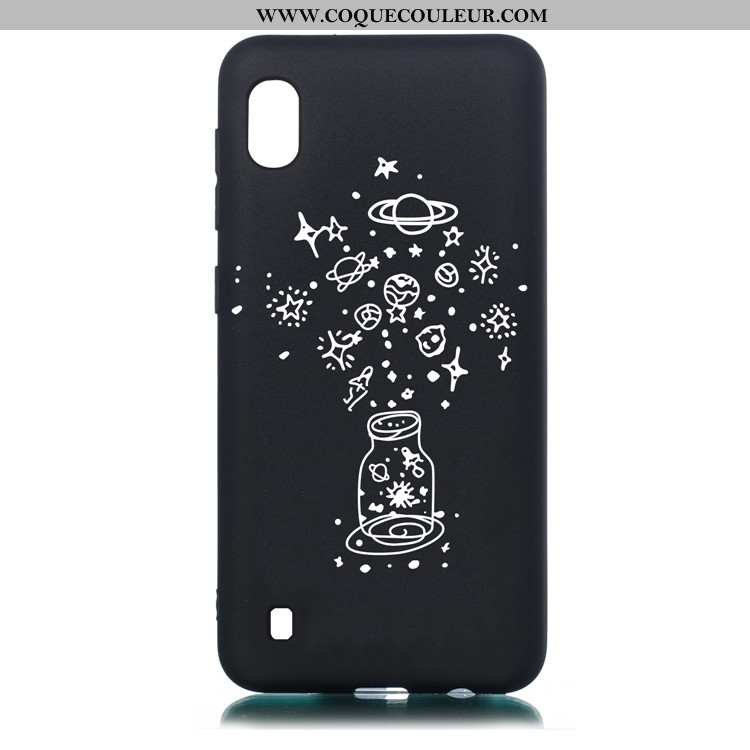 Étui Samsung Galaxy A10 Fluide Doux Étoile Noir, Coque Samsung Galaxy A10 Dessin Animé Noir