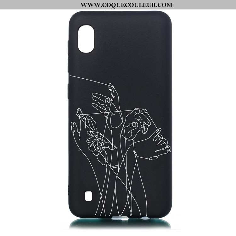 Étui Samsung Galaxy A10 Fluide Doux Étoile Noir, Coque Samsung Galaxy A10 Dessin Animé Noir