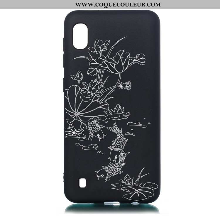 Étui Samsung Galaxy A10 Fluide Doux Étoile Noir, Coque Samsung Galaxy A10 Dessin Animé Noir