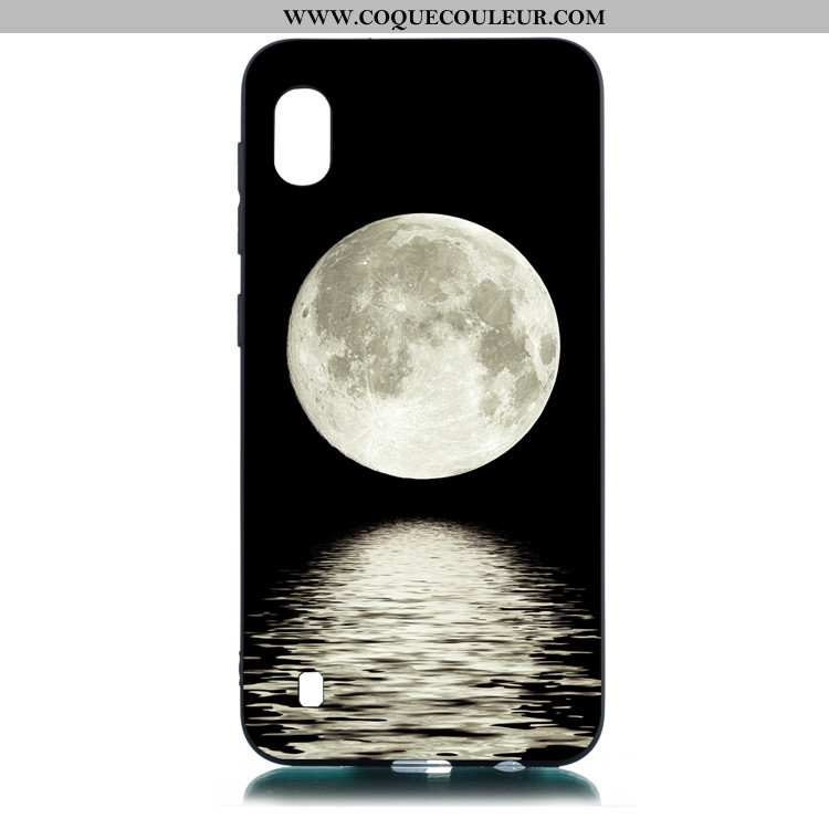 Étui Samsung Galaxy A10 Fluide Doux Étoile Noir, Coque Samsung Galaxy A10 Dessin Animé Noir